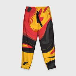 Детские брюки Красные желтые оранжевые пятна краски
