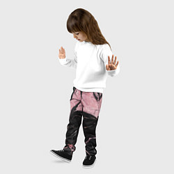 Брюки детские Черно-розовый мрамор, цвет: 3D-принт — фото 2
