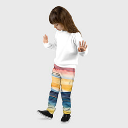 Брюки детские Акварельный бриз, цвет: 3D-принт — фото 2