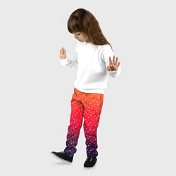 Брюки детские Градиент оранжево-фиолетовый со звёздочками, цвет: 3D-принт — фото 2