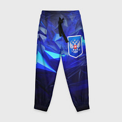 Детские брюки Герб России на синей абстракции