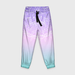 Детские брюки Розово-голубой градиент с узором мандала