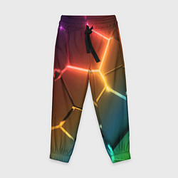 Детские брюки Радужные неоновые плиты в разломе