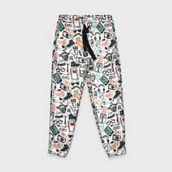 Брюки детские Дудл хипстер, цвет: 3D-принт