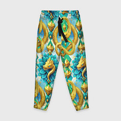 Детские брюки Золотистые змеи и цветы