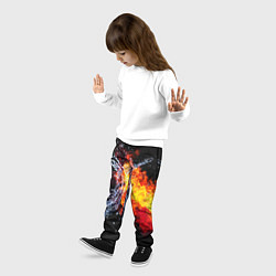 Брюки детские Столкновения огня и воды, цвет: 3D-принт — фото 2