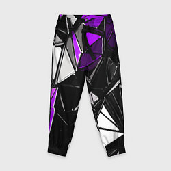 Детские брюки Фиолетово-белые рельефные треугольники на чёрном ф
