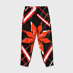 Детские брюки Красно-белая звезда и полосы на чёрном фоне