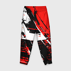 Брюки детские Diagonal black and white stripes on a red backgrou, цвет: 3D-принт