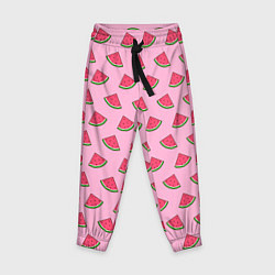 Брюки детские Дольки арбуза розовый, цвет: 3D-принт