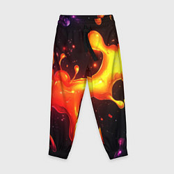 Детские брюки Радужные кляксы на черном фоне