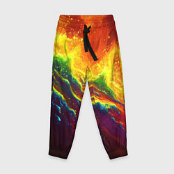 Детские брюки Абстрактные волны с огнем