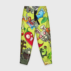 Брюки детские Растения против зомби с героями, цвет: 3D-принт