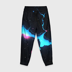 Детские брюки Голубой разлом в черной текстуре