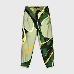 Брюки детские Зеленый природный паттерн, цвет: 3D-принт