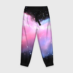 Детские брюки Розово-голубое облако на черном фоне