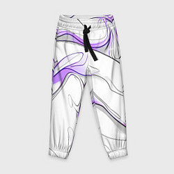 Детские брюки Черные и фиолетовые линии на белом