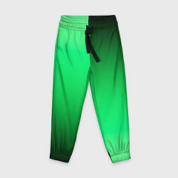 Брюки детские Чёрно-зелёный градиент пополам, цвет: 3D-принт