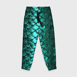 Детские брюки Блестящая змеиная чешуя - зеленые чешуйки паттерн