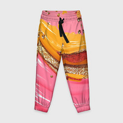Детские брюки Желтые и розовые волны текстура