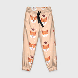 Детские брюки Паттерн с милыми мордочками собак породы корги