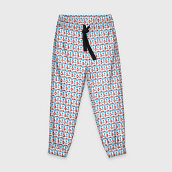 Детские брюки Красно-синие фигуры на белом фоне