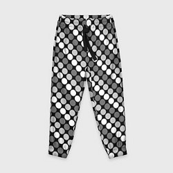 Детские брюки Белый серый горох на черном ретро