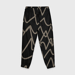 Детские брюки Кривые рукописные линии чёрно-коричневый