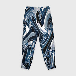 Брюки детские Тёмно-синий искажённая абстракция, цвет: 3D-принт