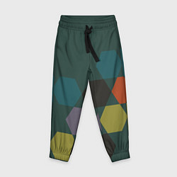 Брюки детские Кластер зеленая ночь, цвет: 3D-принт