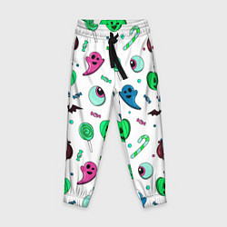 Детские брюки Halloween light green pumpkin - паттерн