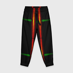 Детские брюки Neon black green circles