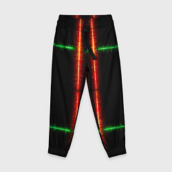 Брюки детские Color black green red lines, цвет: 3D-принт