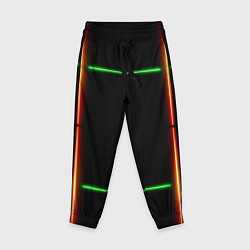 Брюки детские Color black green orange lines, цвет: 3D-принт