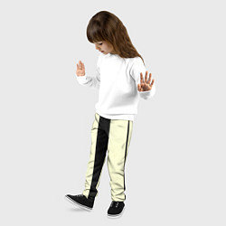 Брюки детские Color black beige line, цвет: 3D-принт — фото 2