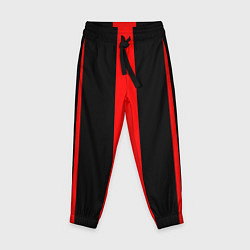 Брюки детские Color black red lines, цвет: 3D-принт