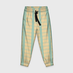 Детские брюки Color beige cage light blue stripes