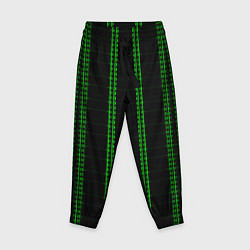 Детские брюки Color black cage green stripes