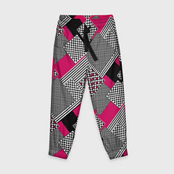 Детские брюки Красно черная абстрактная геометрия пэчворк