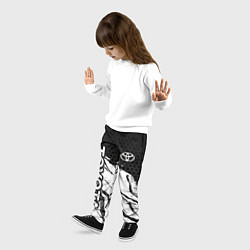 Брюки детские Toyota - черный и белый, цвет: 3D-принт — фото 2