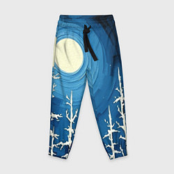 Детские брюки Полнолуние и берёзы акрилом