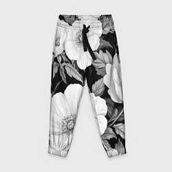 Детские брюки Чёрно-серый цветочный паттерн