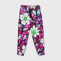 Детские брюки Цветочный розовый витраж