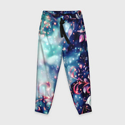 Детские брюки Магические цветы сине-зелёный