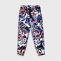 Детские брюки Абстрактный паттерн бело-сине-красный