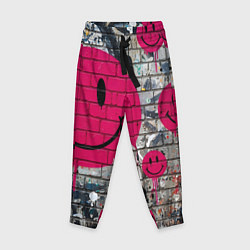 Детские брюки Розовые смайлы граффити