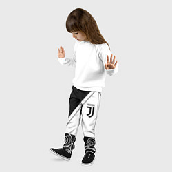 Брюки детские Ювентус геометрия полосы текстура, цвет: 3D-принт — фото 2