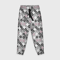 Детские брюки Цветочный серо-розовый узор ретро