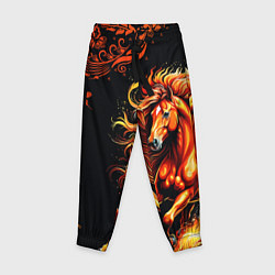 Детские брюки Огненный конь в русской хохломе