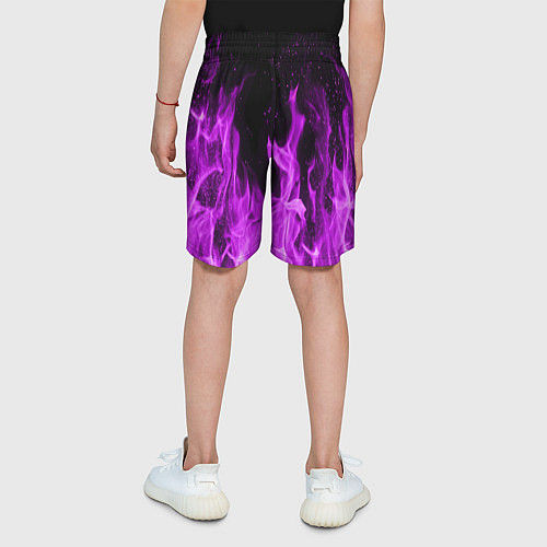 Детские шорты Фиолетовый огонь / 3D-принт – фото 4